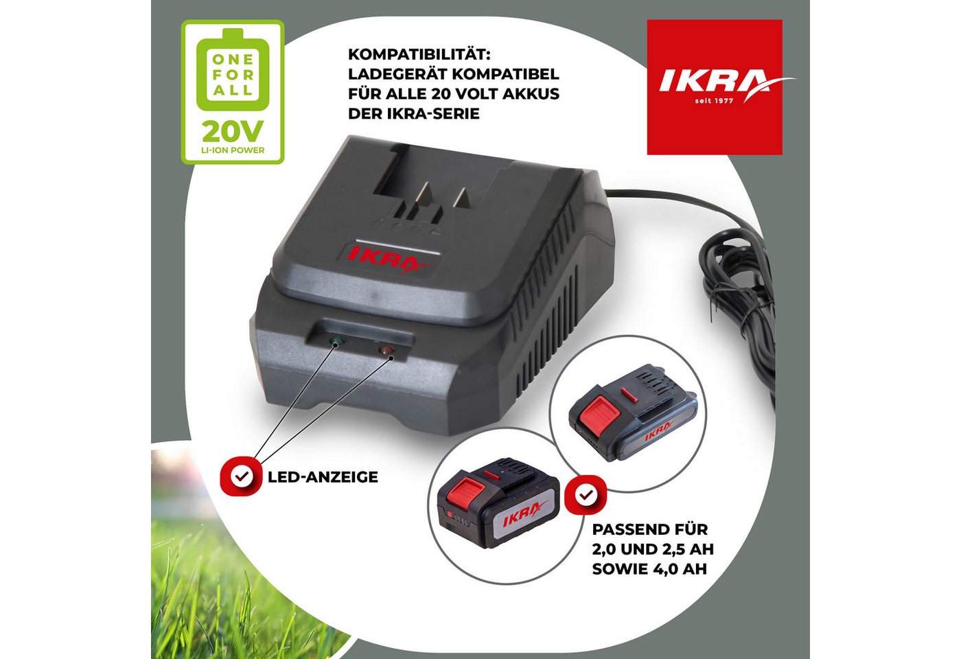 ikra GmbH 20V-Schnellladegerät Batterie-Ladegerät (Packung, Schnellladegerät) Bild 3