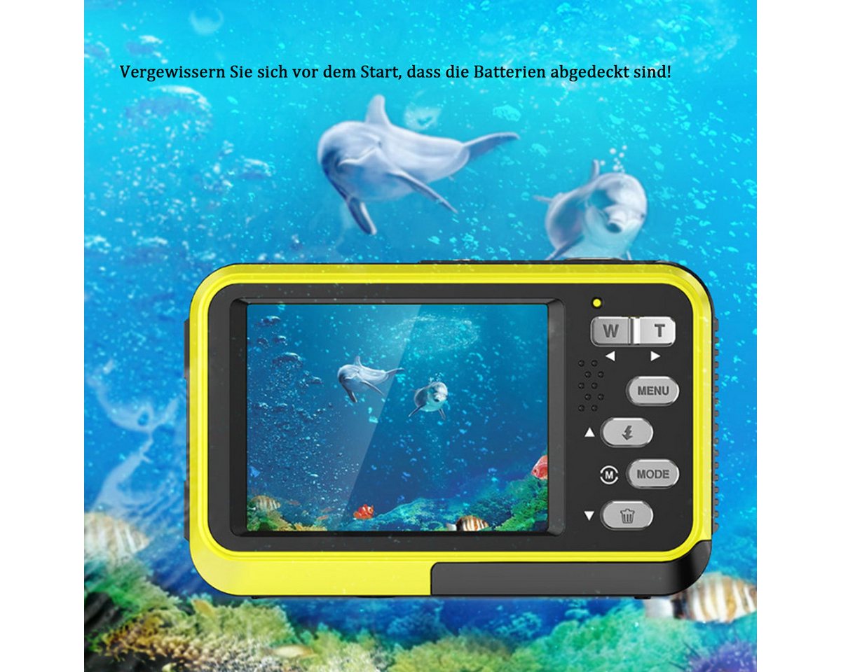 KINSI Sportkamera, Wasserdichte Digitalkamera, Dual-Display, Full HD Outdoor-Kamera (48 MP, 16-facher Digitalzoom mit Autofokus,für Outdooraktivitäten und Tauchen) Bild 2