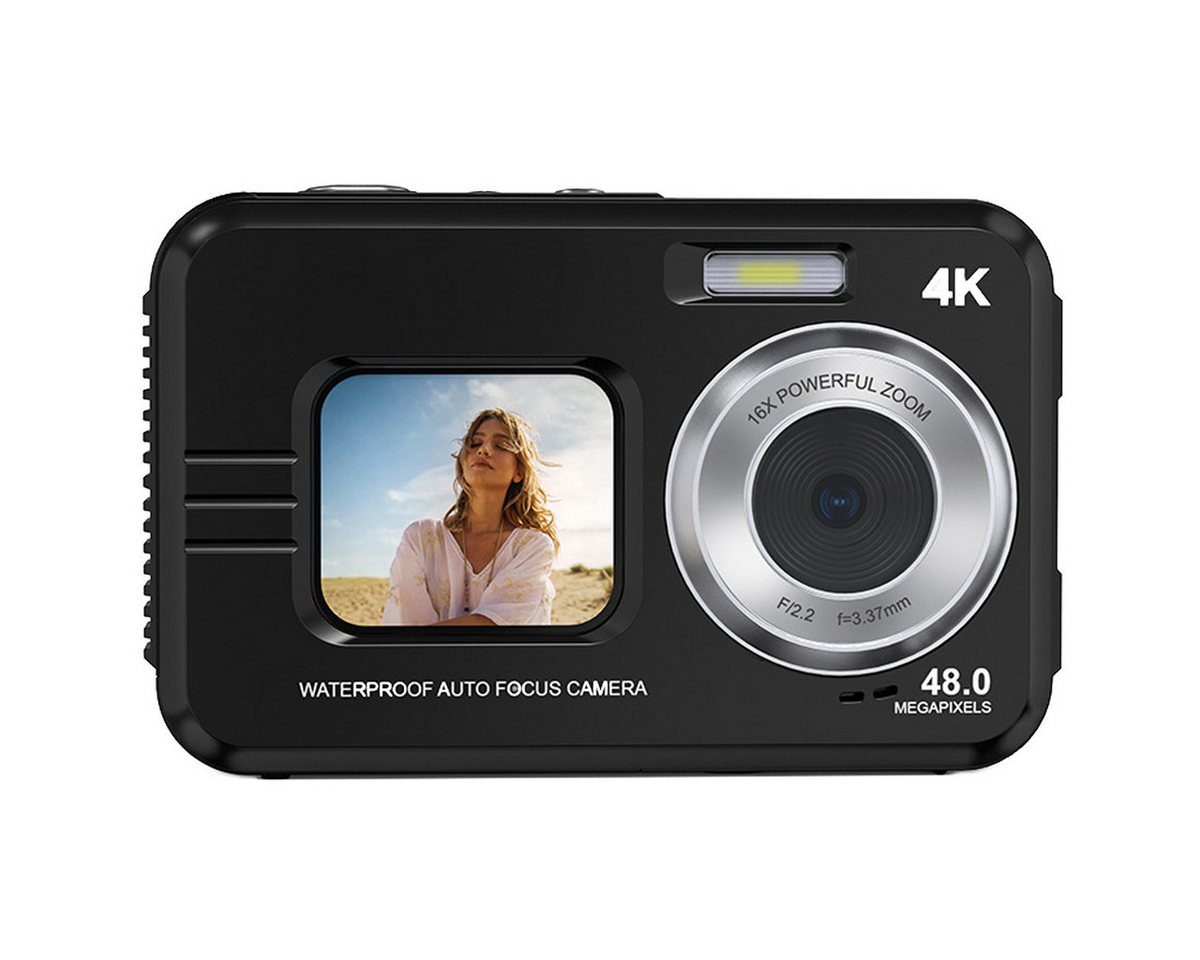 KINSI Sportkamera, Wasserdichte Digitalkamera, Dual-Display, Full HD Outdoor-Kamera (48 MP, 16-facher Digitalzoom mit Autofokus,für Outdooraktivitäten und Tauchen) Bild 3