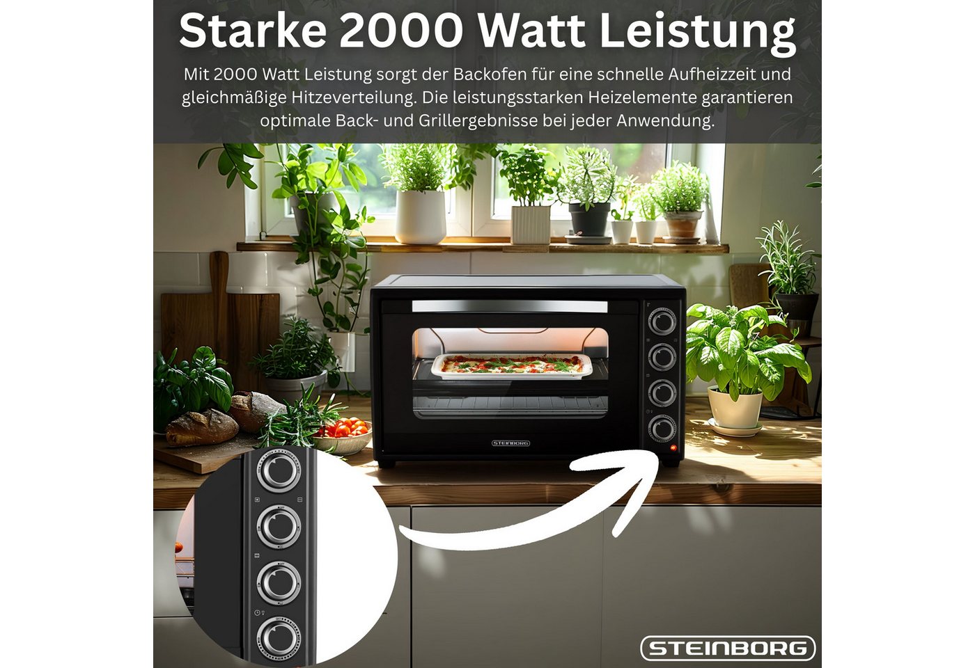 STEINBORG Minibackofen SB-3019, 60L Bild 4