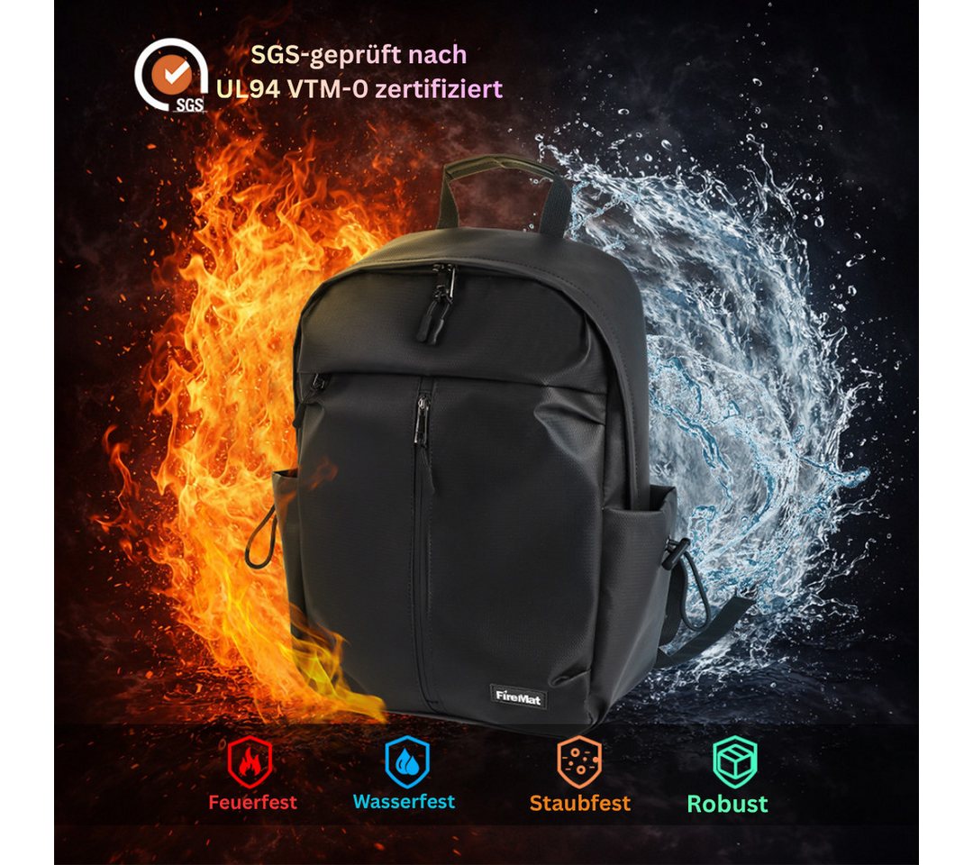 FireMat Rucksack-Regenschutz FireMat feuerfester und wasserfester Rucksack mit Laptop Fach. Bild 4