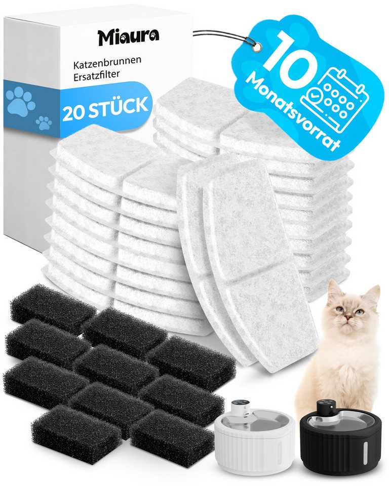 Miaura Wasserfilter für Katzentrinkbrunnen, Zubehör für Miaura, 10er Set Bild 3