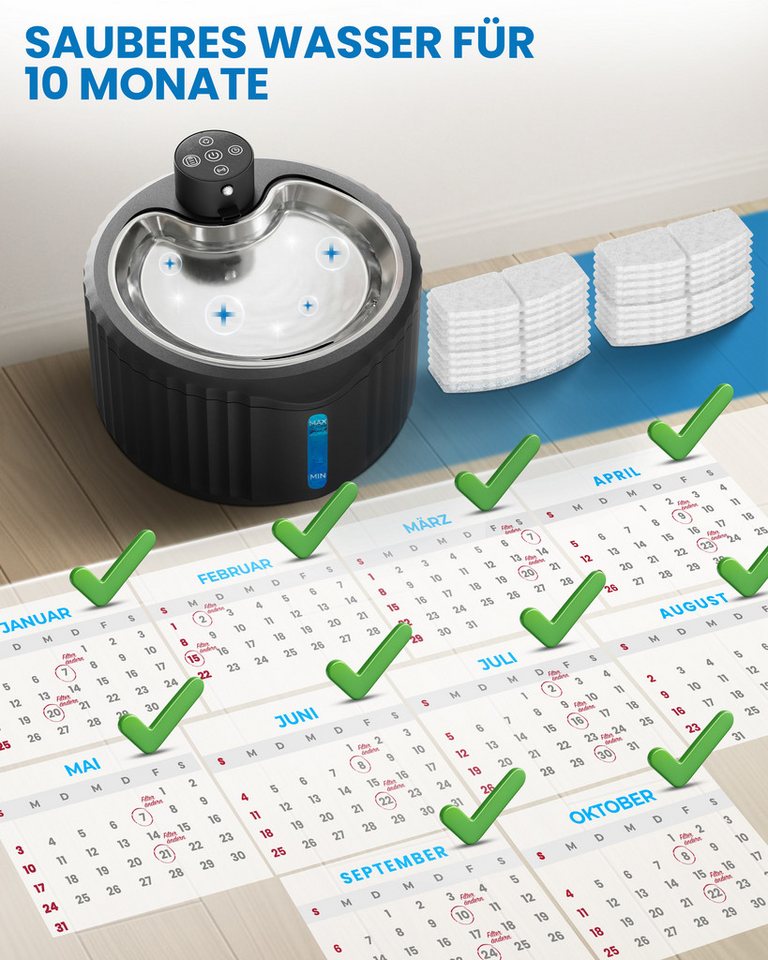Miaura Wasserfilter für Katzentrinkbrunnen, Zubehör für Miaura, 10er Set Bild 4