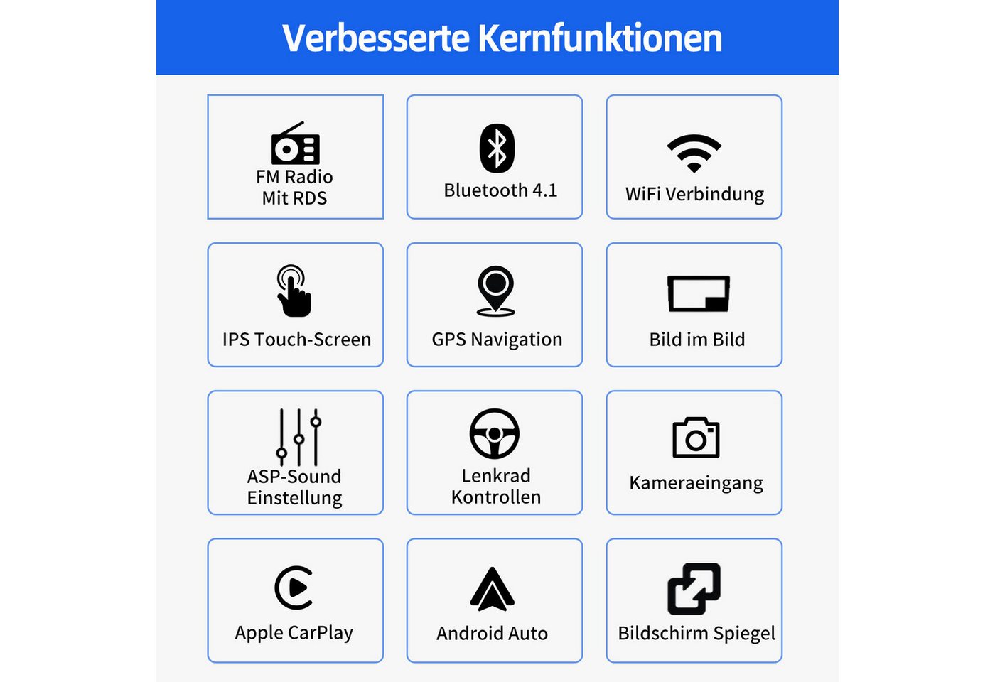 ESSGOO 8'' Android 15 Autoradio Carplay WiFi Navi für VW Tiguan 5N Golf Plus Autoradio (RDS, 4+64GB(optional), DAB (optional), FM, DAB+ (optional) Bild 2