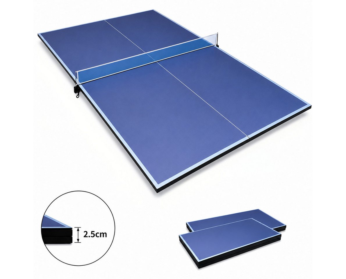 LVHOM Tischtennisplatte 244 x 122cm, Groß/Blau: Klappbar & Wetterfest für Indoor/Outdoor (ohne Gestell, faltbar, für Training allein, Familien-Spaß und platzsparende Aufbewahrung., Material: MDF, (L x B x H): 244 x 122 x 1,2 cm, Gewicht: 25 kg), Einfach auf jedem geeigneten, ebenen Fläche zu nutzen Bild 4