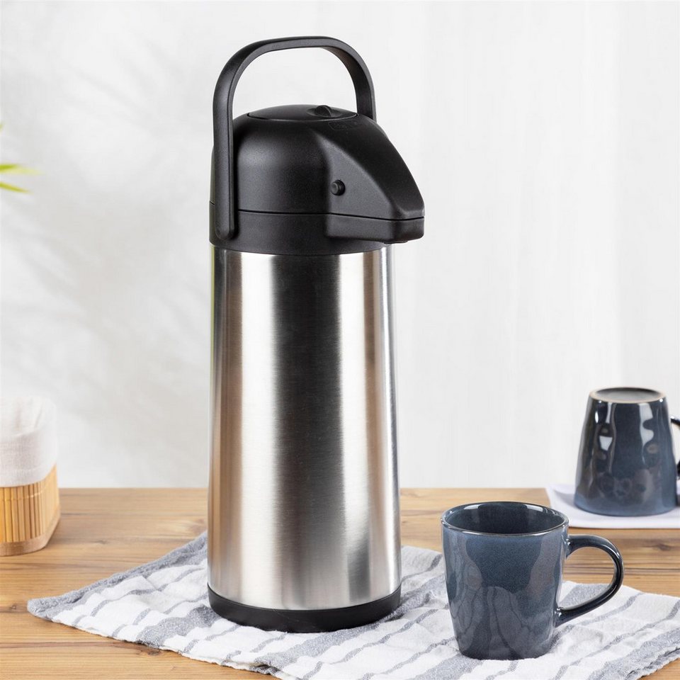 Haushalt International Getränkespender Thermoskanne 3,0l Pumpkanne Kaffee Getränkespender Airpot Isolierkanne Bild 2
