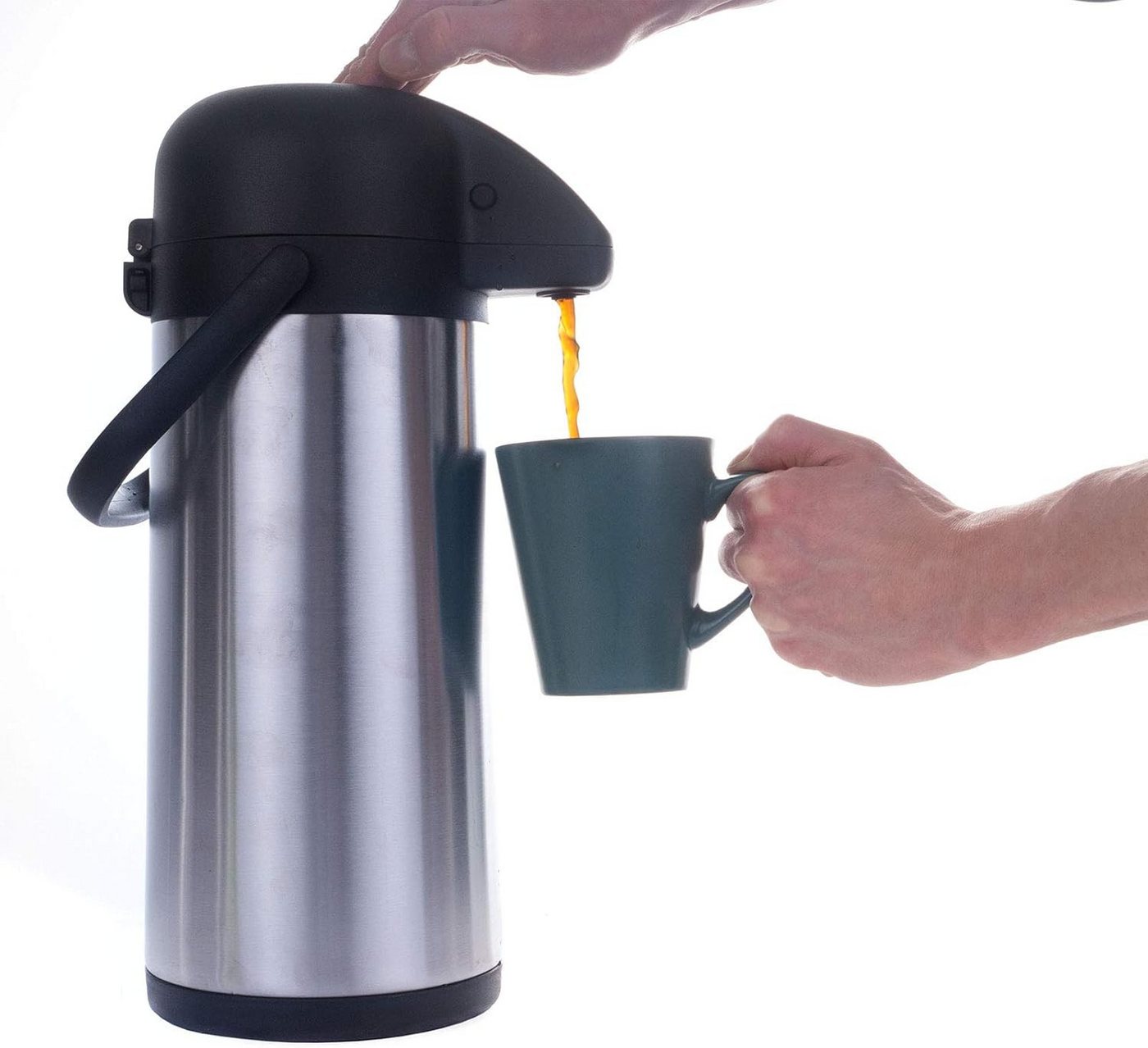 Haushalt International Getränkespender Thermoskanne 3,0l Pumpkanne Kaffee Getränkespender Airpot Isolierkanne Bild 3