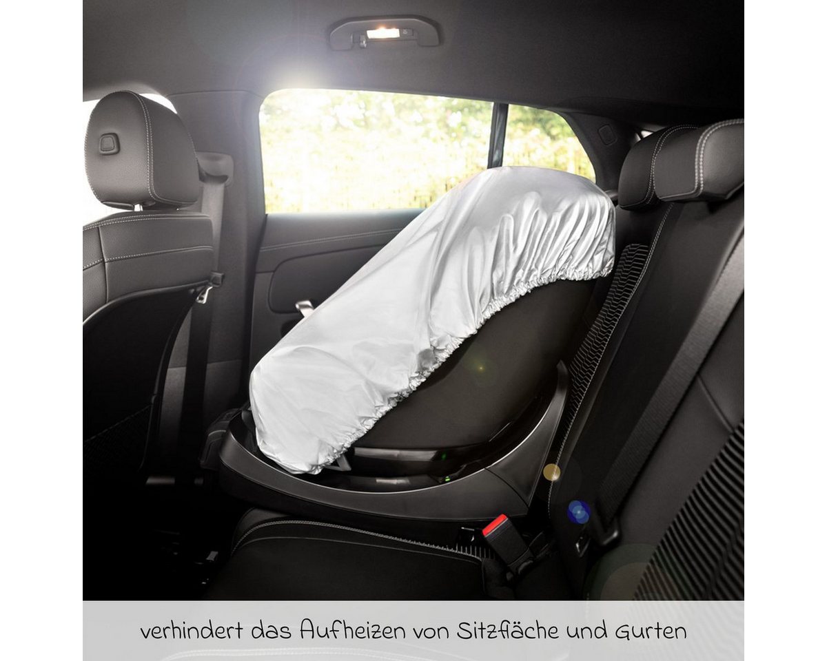 Zamboo Autositzbezug Silber, Kindersitz Hitzeschutz Autositz Abdeckung gegen Sonnenwärme Bild 2
