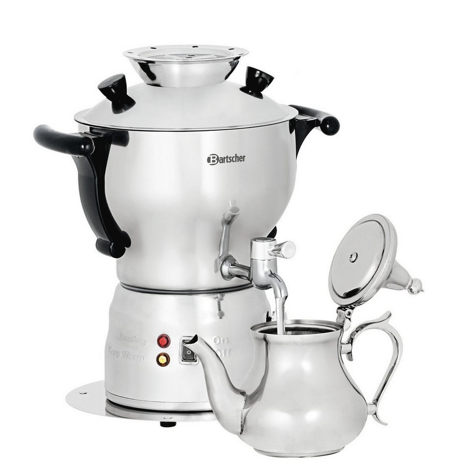 Bartscher Samowar Samowar 3L, mit Teekanne 1L, Edelstahl, 191007, 3 l