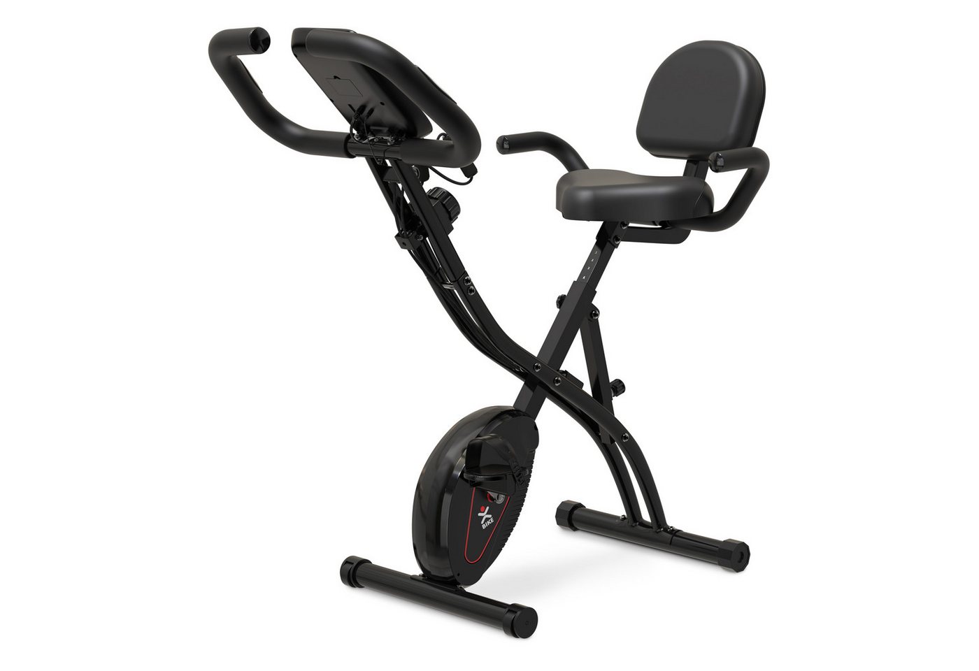 NEOLYMP Heimtrainer Fahrrad Klappbar - leises Cardio-Training bis 135 kg Indoor Bike (Trimmrad Fitnessbikes Senioren extra stabild & wackelfrei), Hometrainer Fahrrad - 8 Stufen, Pulsmesser, Tablet-Halter