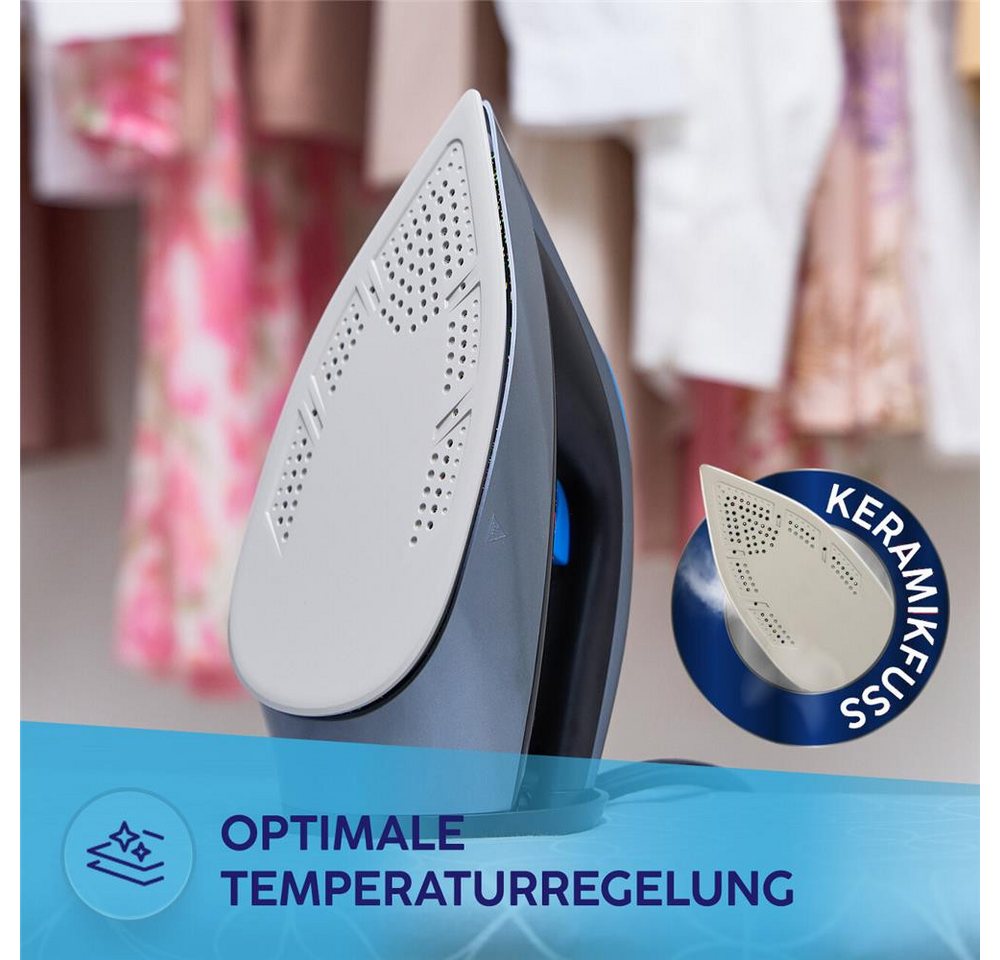 MPM Dampfbügeleisen MPM MZE-28 Dampfbügelstation 3000 W 8 bar Keramiksohle, 3000 W, 8 bar, 140 ± 10 g/min, 1,2-l-Wassertank, Keramiksohle Bild 2