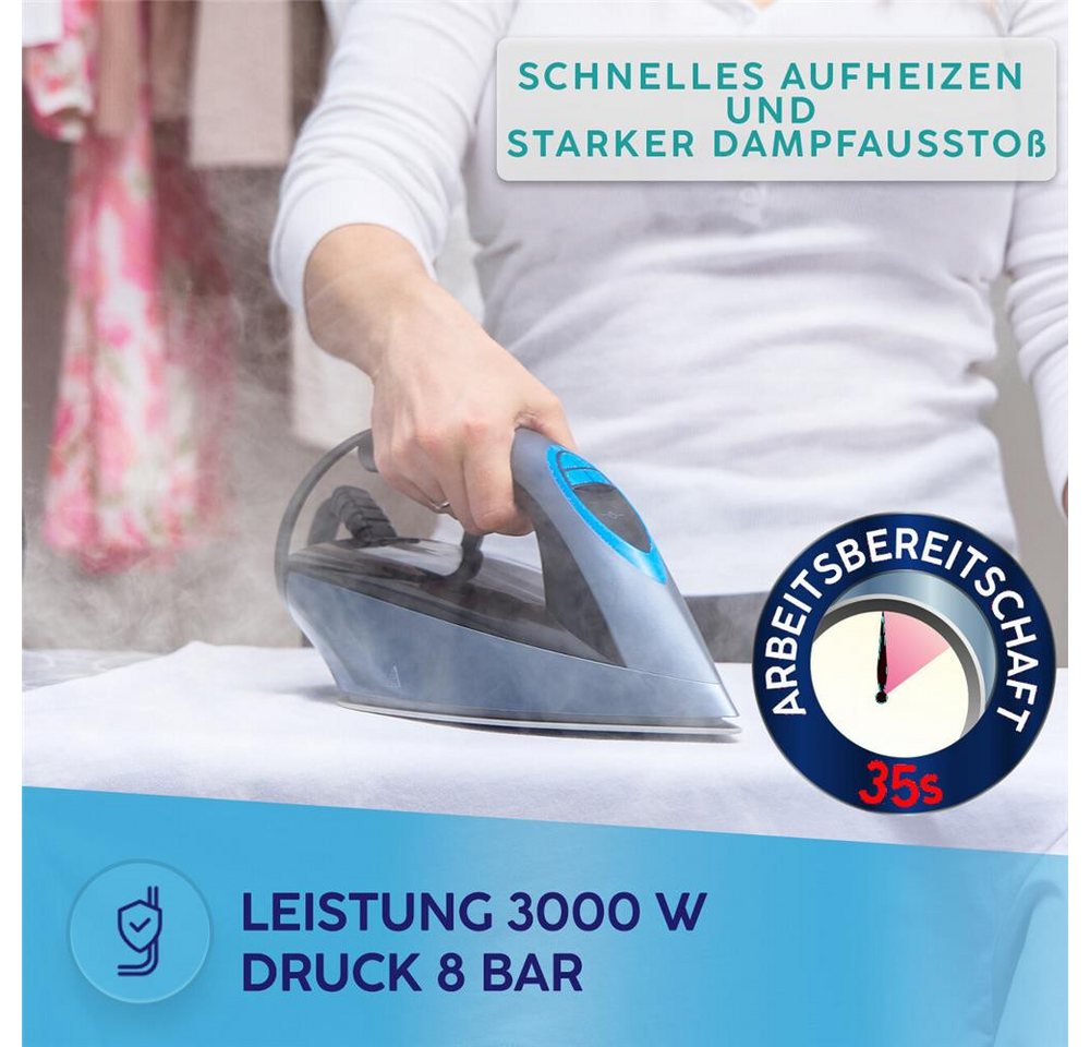 MPM Dampfb ügeleisen MPM MZE-28 Dampfbügelstation 3000 W 8 bar Keramiksohle, 3000 W, 8 bar, 140 ± 10 g/min, 1,2-l-Wassertank, Keramiksohle Bild 3