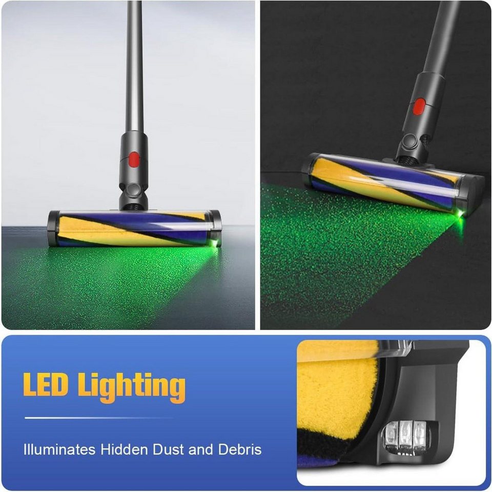 FELIXLEO Turbodüse LED Bodendüse für Dyson V8 V10 V11 V15 Hartboden Bürste, (1-tlg) Bild 2