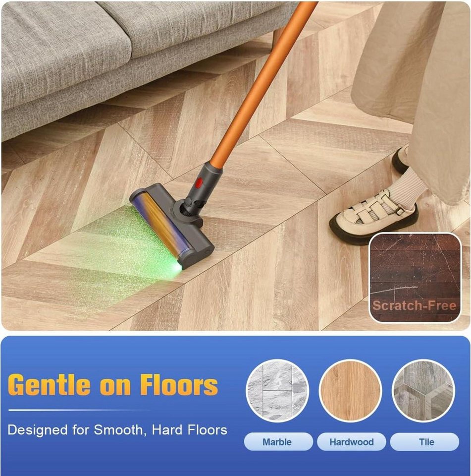 FELIXLEO Turbodüse LED Bodendüse für Dyson V8 V10 V11 V15 Hartboden Bürste, (1-tlg) Bild 3