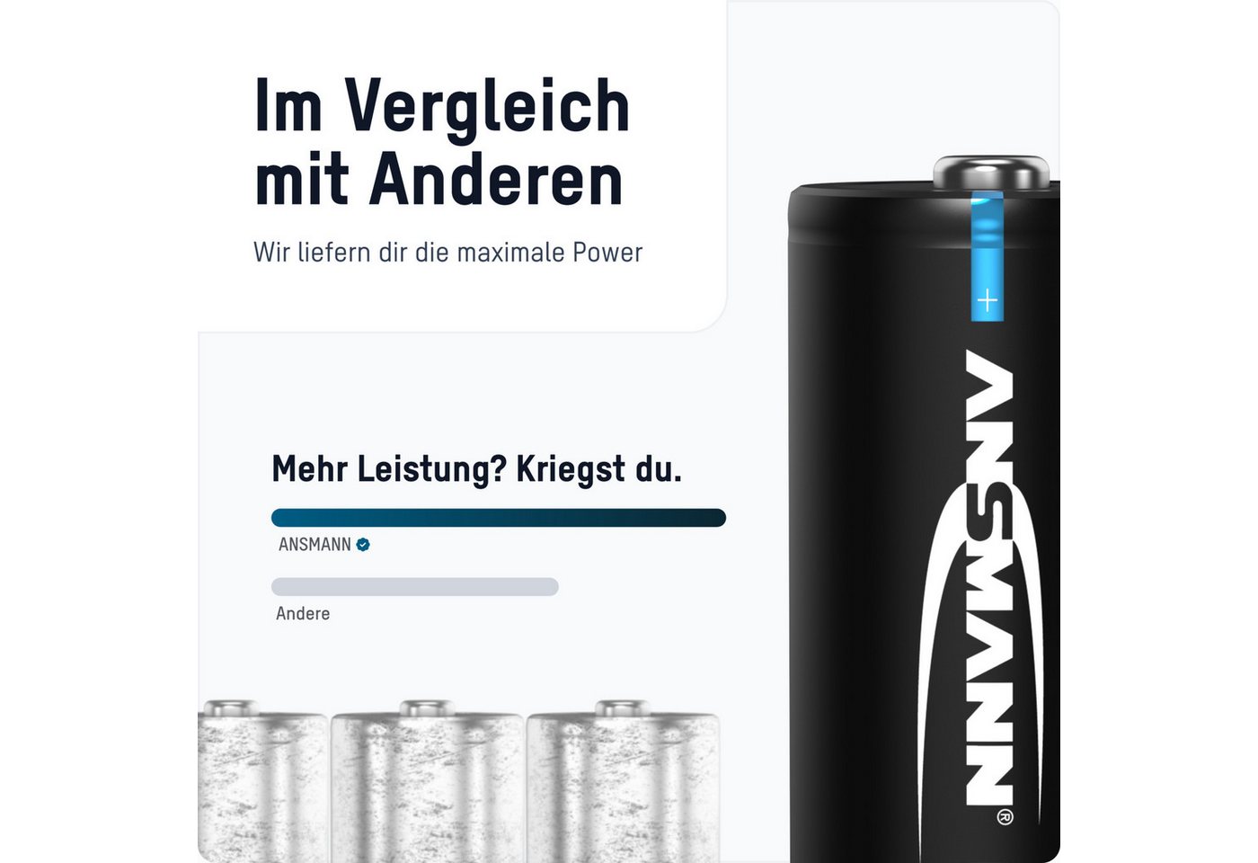 ANSMANN AG Akku Baby C, 4500 mAh 1,2V, 2 Stück, geringe Selbstentladung Akku 4500 mAh (1.2 V) Bild 5