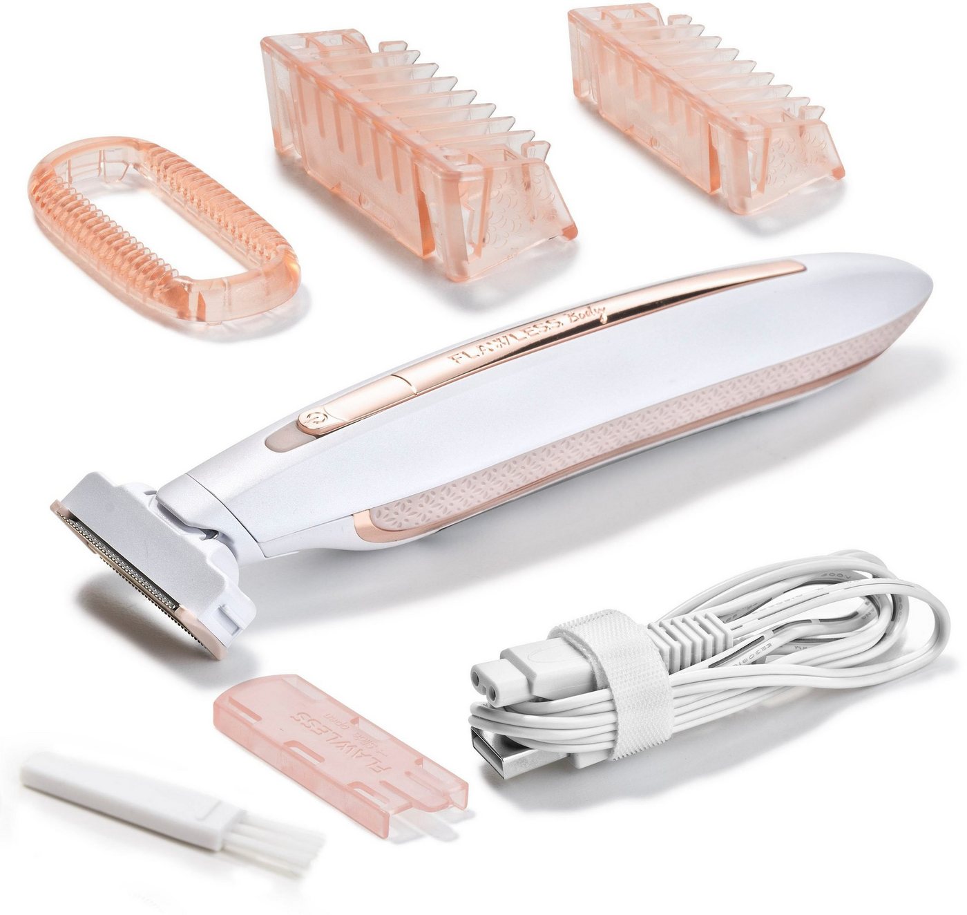 Genius Körper- und Bikinitrimmer Genius Körperrasierer Flawless Body, Aufsätze: 3, 8- teiliges Set, Rasieren Trockenrasieren Stylen Trimmen Bild 2