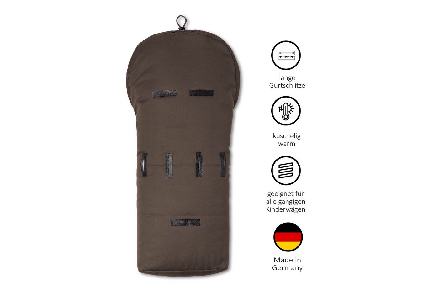 Hofbrucker seit 1948 Fußsack Lammfell-Fußsack Eskimo für Babyschale, Kinderwagen und Buggy, warmer Winterfußsack mit echtem Lammfell wasserabweisend mit mittigem Bild 4