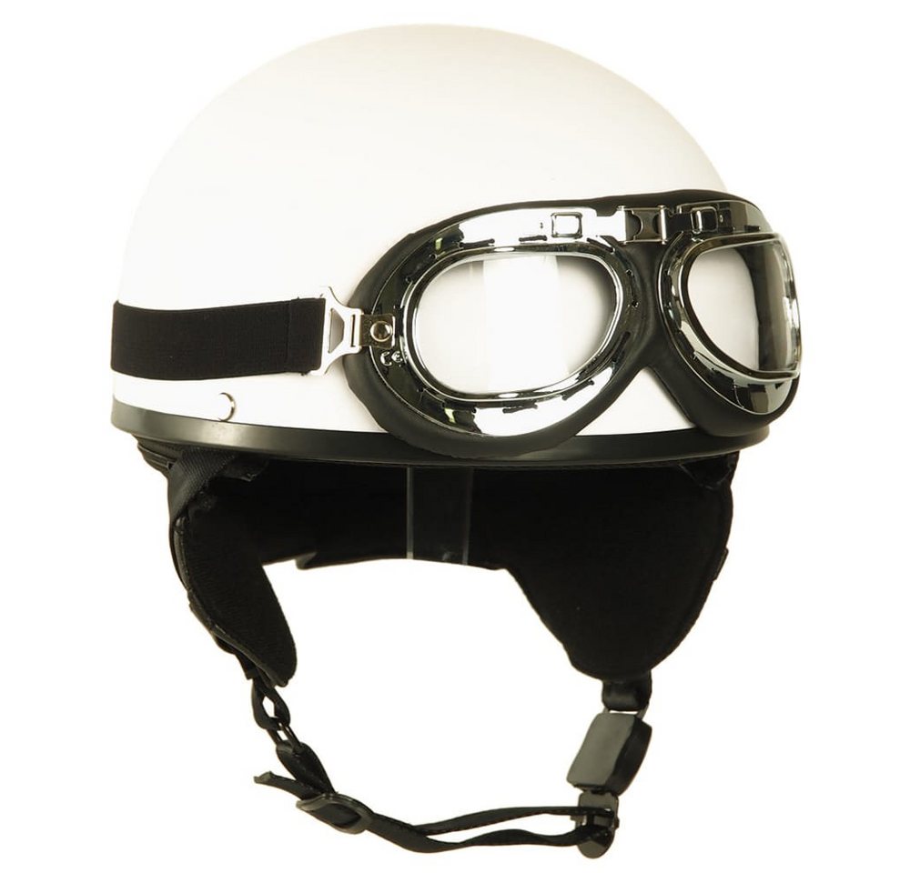 Mil-Tec Allroundhelm Retro Helm Halbschale mit Brille
