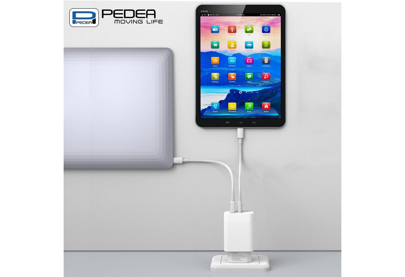 PEDEA Reiselader Schnellladegerät Smartphone-Ladegerät (max. 20 Watt, Dual-Port, Fast Charger, Schnelladegerät) Bild 4