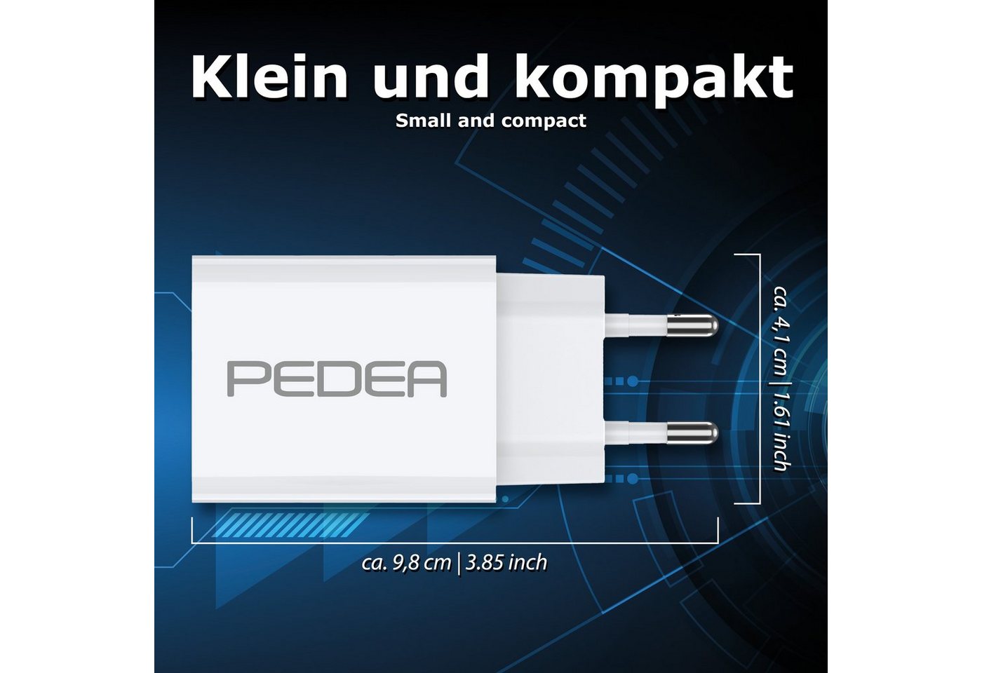 PEDEA Reiselader Schnellladegerät Smartphone-Ladegerät (max. 20 Watt, Dual-Port, Fast Charger, Schnelladegerät) Bild 5