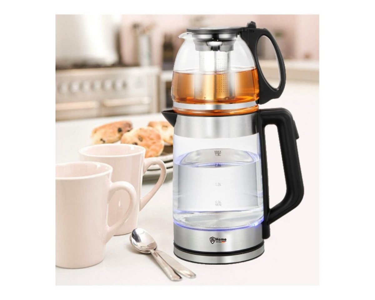 B-Home Wasserkocher Elektrischer Tee- & Wasserkocher aus Glas (1,8 L & 1,2 L) - 1500 Watt