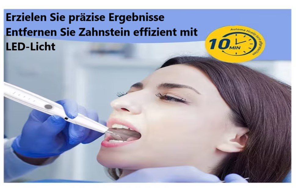 Montegoni Zahnpflege-Set Ultraschall Zahnsteinentferner,Zahnreiniger, Plaque-Fleckenentfernung, Haushaltszahnreiniger, Zahnsteinentferner exklusives Set mt 2 zusätzlichen Aufsätzen Bild 5