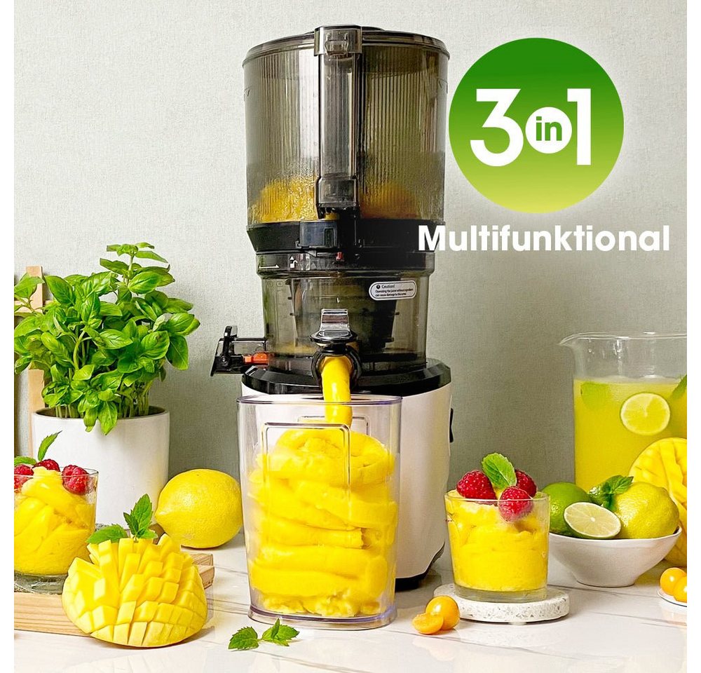 Kuvings Slow Juicer KUVINGS AUTO10S HANDS-FREE SLOW JUICER Premium (KHS-2591CE), 200 W, 3.000-ml-Hopper,Saft, Smoothies, Sorbet, Nussmilch (mit Filter-Set)
