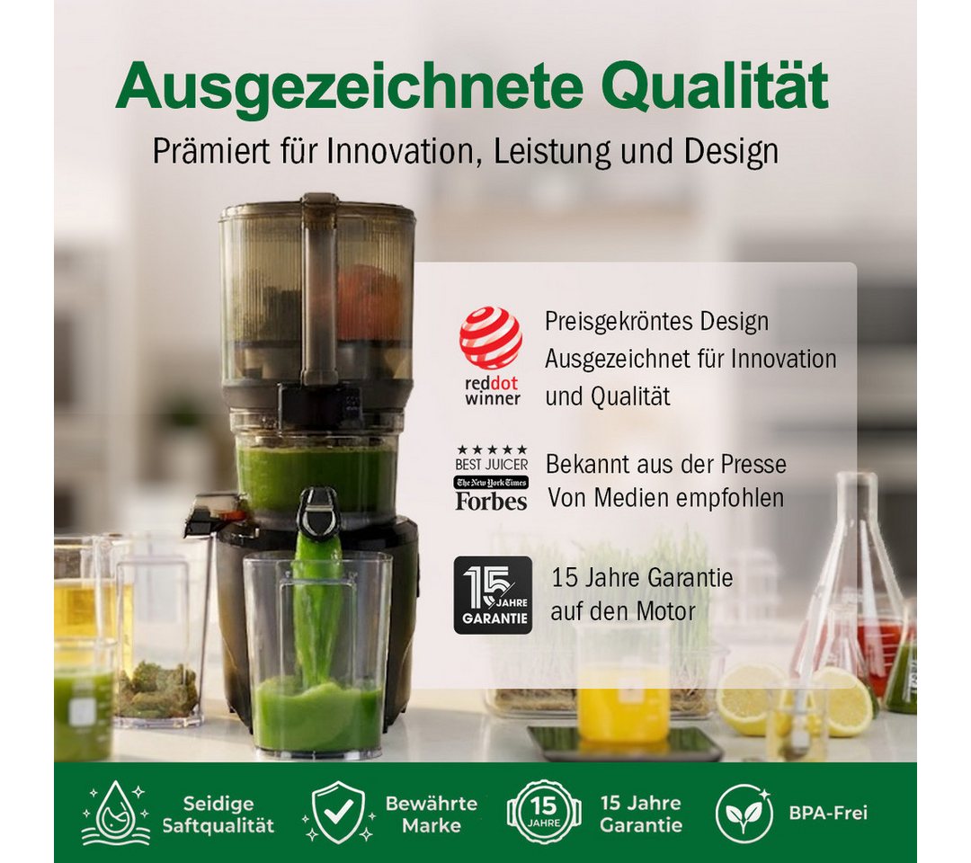 Kuvings Slow Juicer KUVINGS AUTO10S HANDS-FREE SLOW JUICER Premium (KHS-2591CE), 200 W, 3.000-ml-Hopper,Saft, Smoothies, Sorbet, Nussmilch (mit Filter-Set) Bild 3