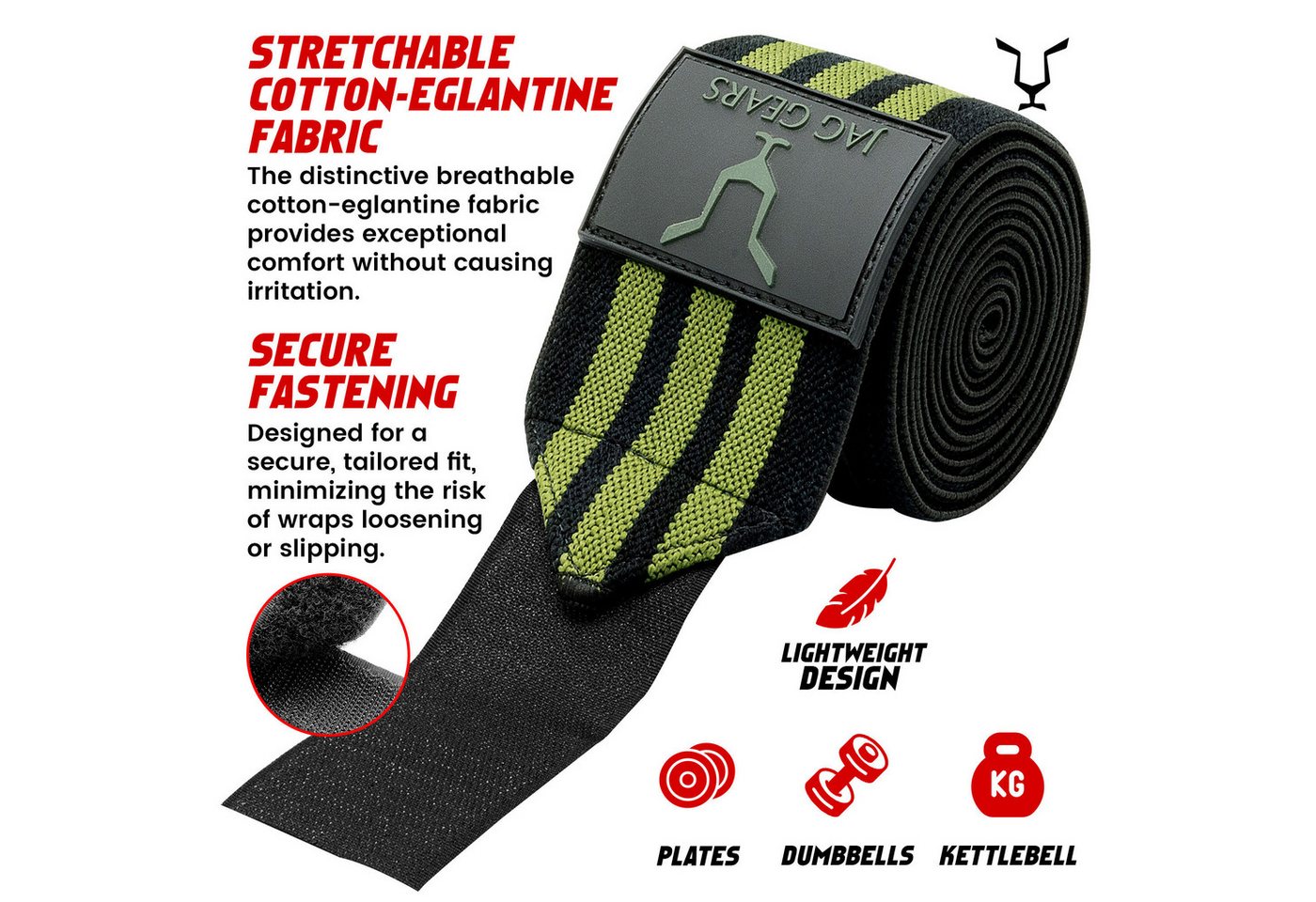 JAG GEARS Knieschutz Knieschutz, Fitnesstraining, Kniebandagen, Gewichtheben Kniebeugen (mit Kniebandage), Breata Blae Antiallergische Knieorthesen mit Klettverschluss Bild 2