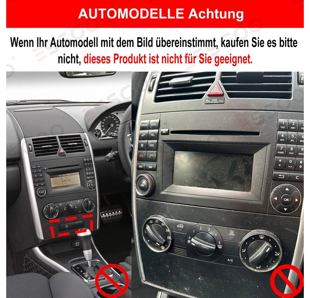 ESSGOO Android 15 Für Mercedes Benz A/ B-Klasse W245 W169 Autoradio Autoradio (RDS, 4+64GB optional, Digitalradio (DAB), FM, Apple Carplay Android Auto GPS Navi WIFI BT SWC EQ) Bild 2