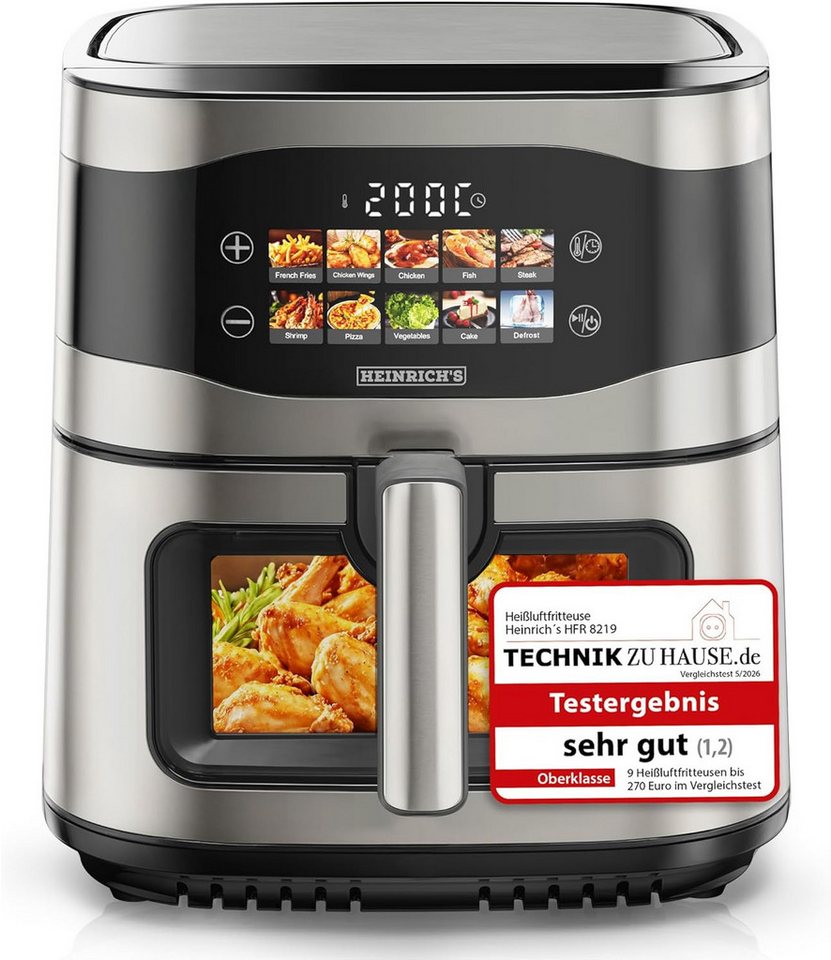 Heinrich´s Heißluftfritteuse, 1800 W, LED-Display mit Touch Bedienung, spülmaschinenfest Bild 3