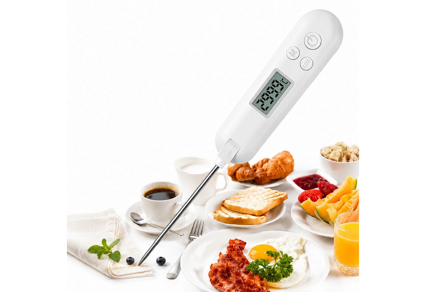 Bolwins Bratenthermometer A20C Digitales Fleischthermometer Küchenthermometer für Braten & Grill, Digitales Lebensmittelthermometer 1-tlg., A20C Lebensmittelthermometer faltbar -50°C bis 300°C, Hohe Messgenauigkeit ±1 °C, weiter Messbereich -50 °C bis 300 °C Bild 3