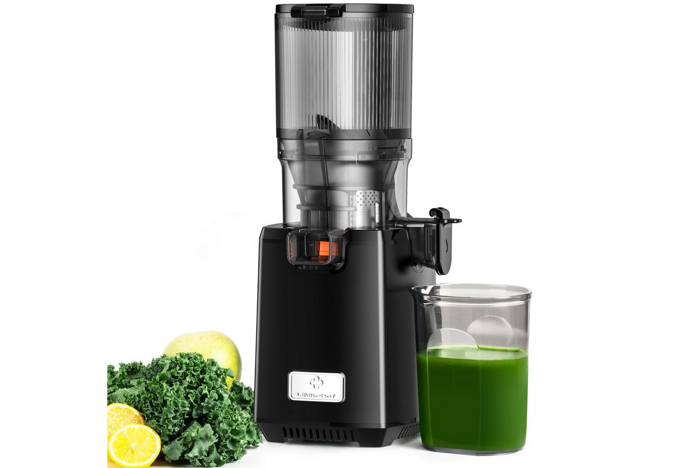 Linkchef Entsafter LINKChef 1,8 l Fassungsvermögen, Schwarz, 250 W, Langsame Kaltpress-Technologie, 1,8 Liter großzügiges Fassungsvermögen Bild 3
