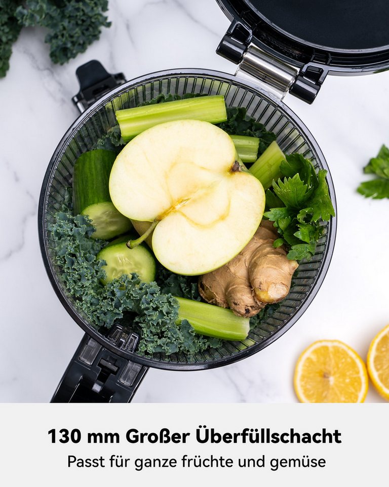 Linkchef Entsafter LINKChef 1,8 l Fassungsvermögen, Schwarz, 250 W, Langsame Kaltpress-Technologie, 1,8 Liter großzügiges Fassungsvermögen Bild 4