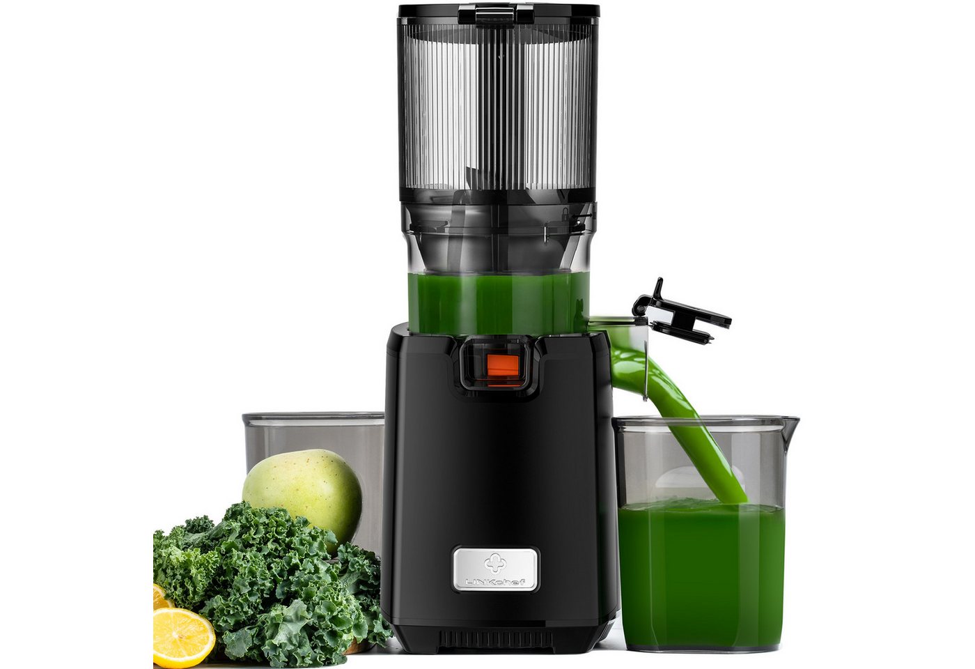 Linkchef Entsafter LINKChef 1,8 l Fassungsvermögen, Schwarz, 250 W, Langsame Kaltpress-Technologie, 1,8 Liter großzügiges Fassungsvermögen Bild 5