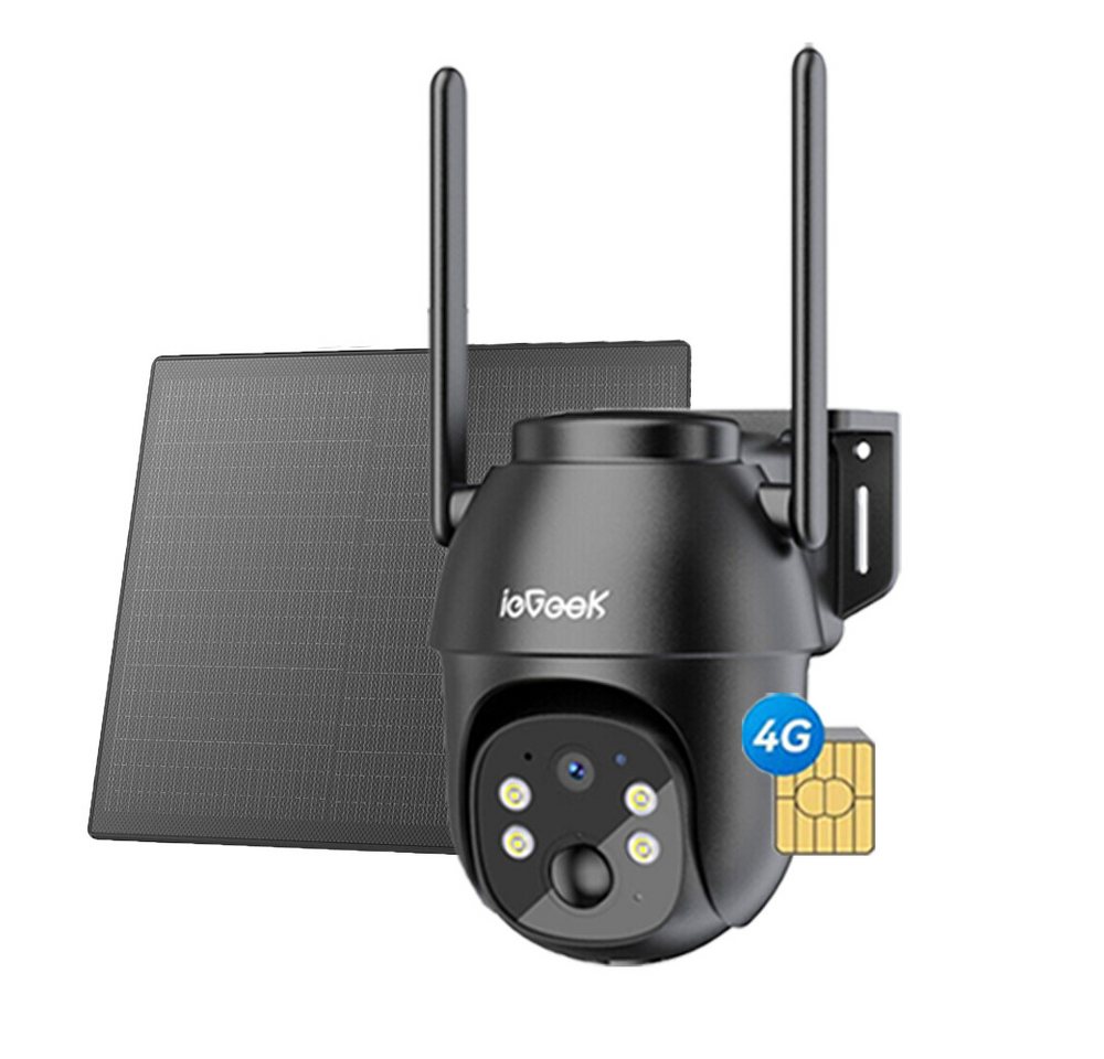 TWUFY IP-Überwachungskamera 4G LTE Überwachungskamera Aussen Akku mit SIM Karte (Außenbereich, 2K Kabellos Solar PTZ Kamera Ohne WLAN Outdoor, 1-tlg., 355°/100° Schwenkbar, Farb-Nachtsicht, Lokaler/Cloud Speicher, Audio, PIR Erkennung,Solar PTZ IP Kamera Outdoor) Bild 2