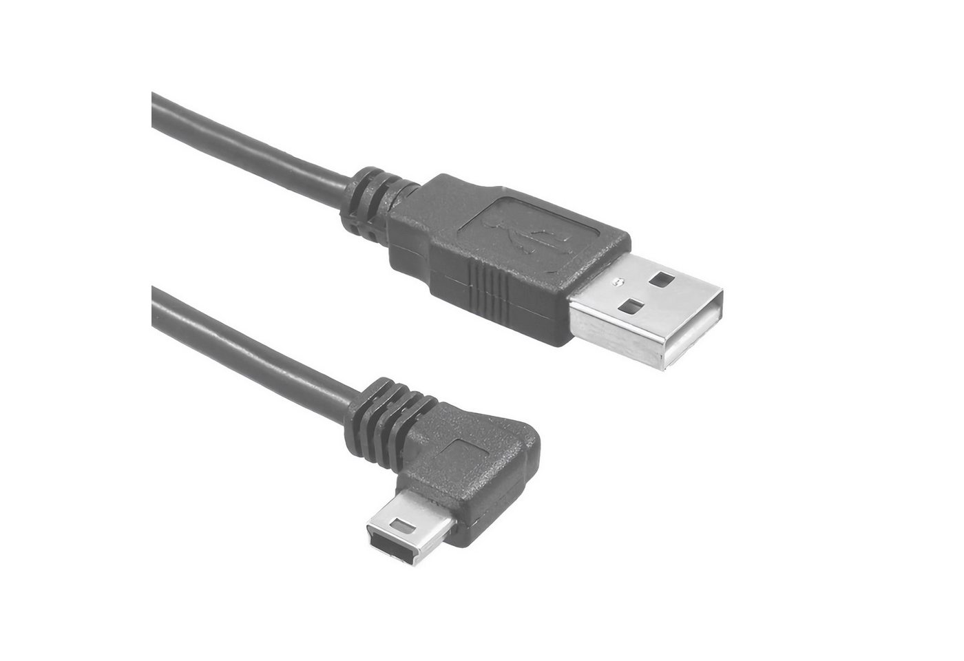 Bolwins J23 USB 2.0 A zu Mini USB Kabel Adapter 50cm für Dashcam GPS Navi mp3 USB-Kabel, USB 2.0 Typ A Stecker, Mini USB 5 Pin Stecker rechts abgewinkelt, Keine Kupplung, Kabel mit festen Steckern (50 cm), 90° Winkelstecker, platzsparend, flexibel, ideal für enge Bereiche Bild 3