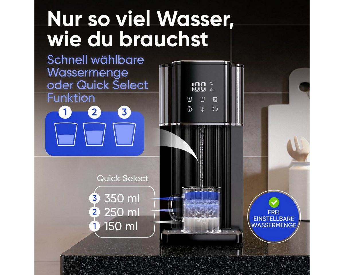 ProfiCook Heißwasserspender PC-HWS 1320, 100°C in 3 Sek., Babynahrung geeignet, 40-100°C