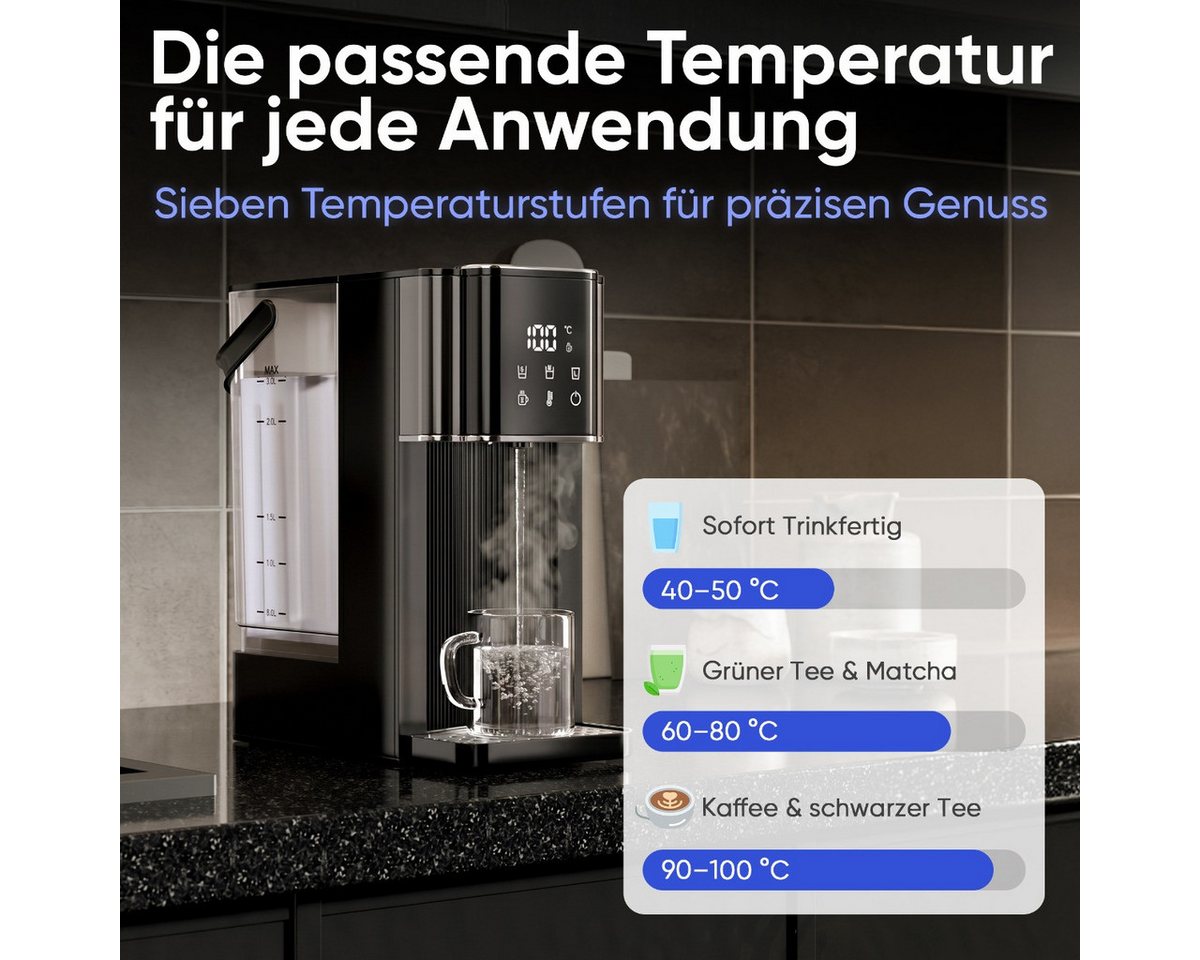 ProfiCook Heißwasserspender PC-HWS 1320, 100°C in 3 Sek., Babynahrung geeignet, 40-100°C Bild 3