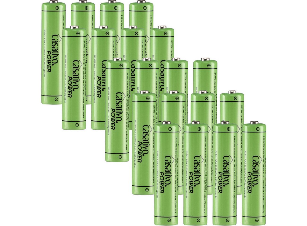 Casativo AAA Akkus 1100 mAh Micro Batterien Wiederaufladbar mit Case 4/8/20 St. Akku (20 St), AAA Micro Akkus - bis zu 1.000 Ladezyklen Bild 4