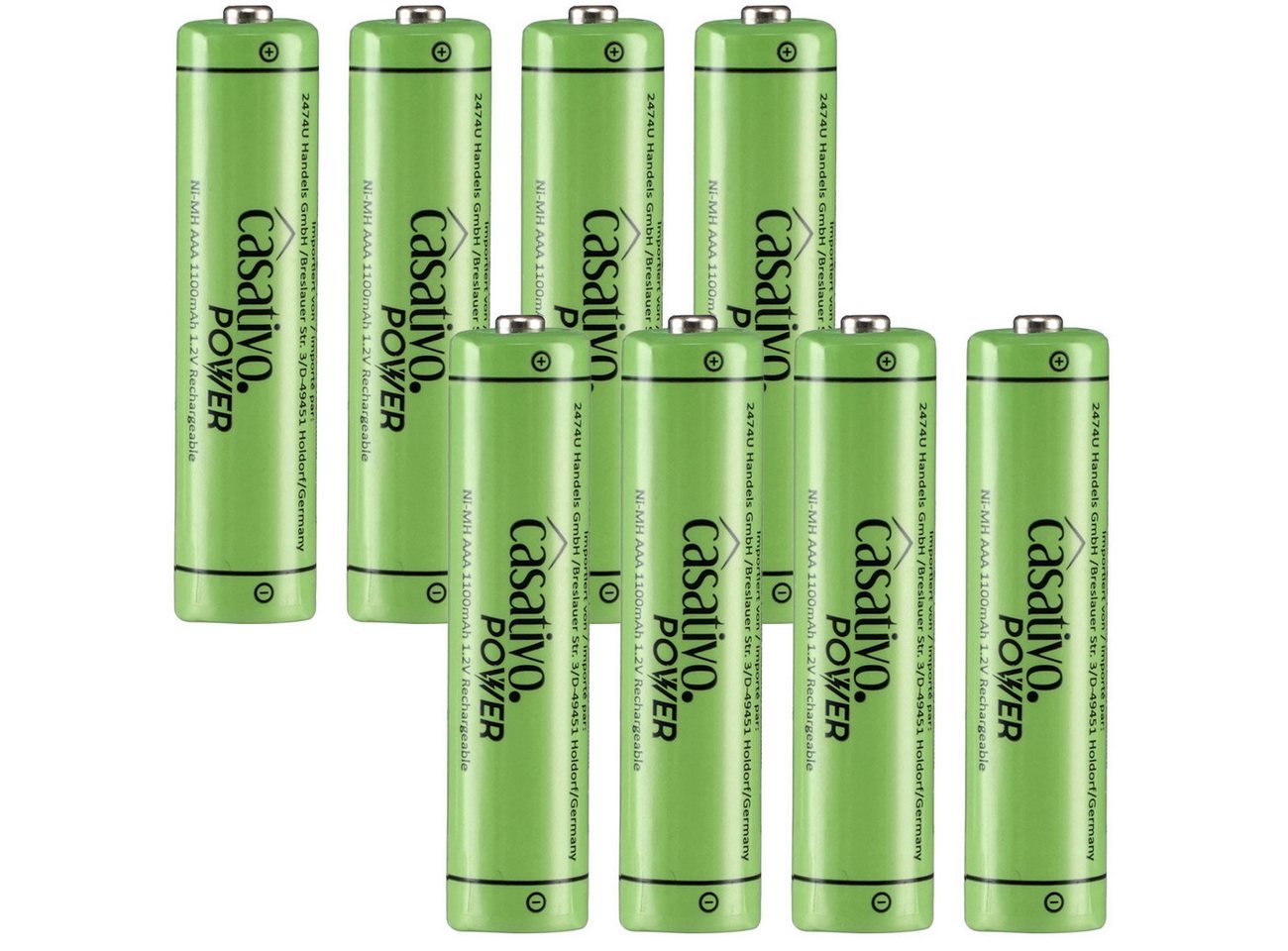 Casativo AAA Akkus 1100 mAh Micro Batterien Wiederaufladbar mit Case 4/8/20 St. Akku (8 St), AAA Micro Akkus - bis zu 1.000 Ladezyklen Bild 3