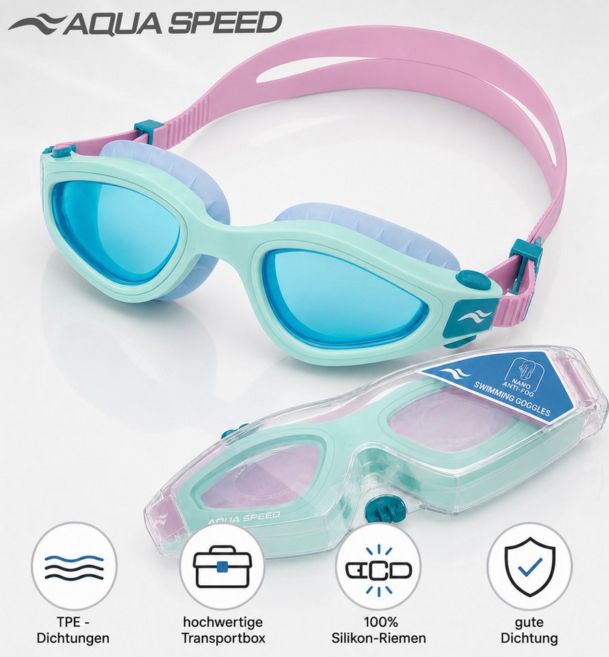 Aqua Speed Schwimmbrille AQUA SPEED AURORA Nano - Antibeschlagbeschichtung UV-Schutz Bild 2