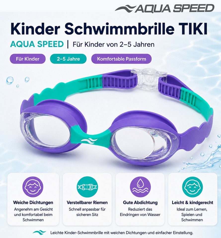 Aqua Speed Schwimmbrille AQUA SPEED TIKI & BONITO Kinder Antibeschlag- / UV-Schutz Bild 2