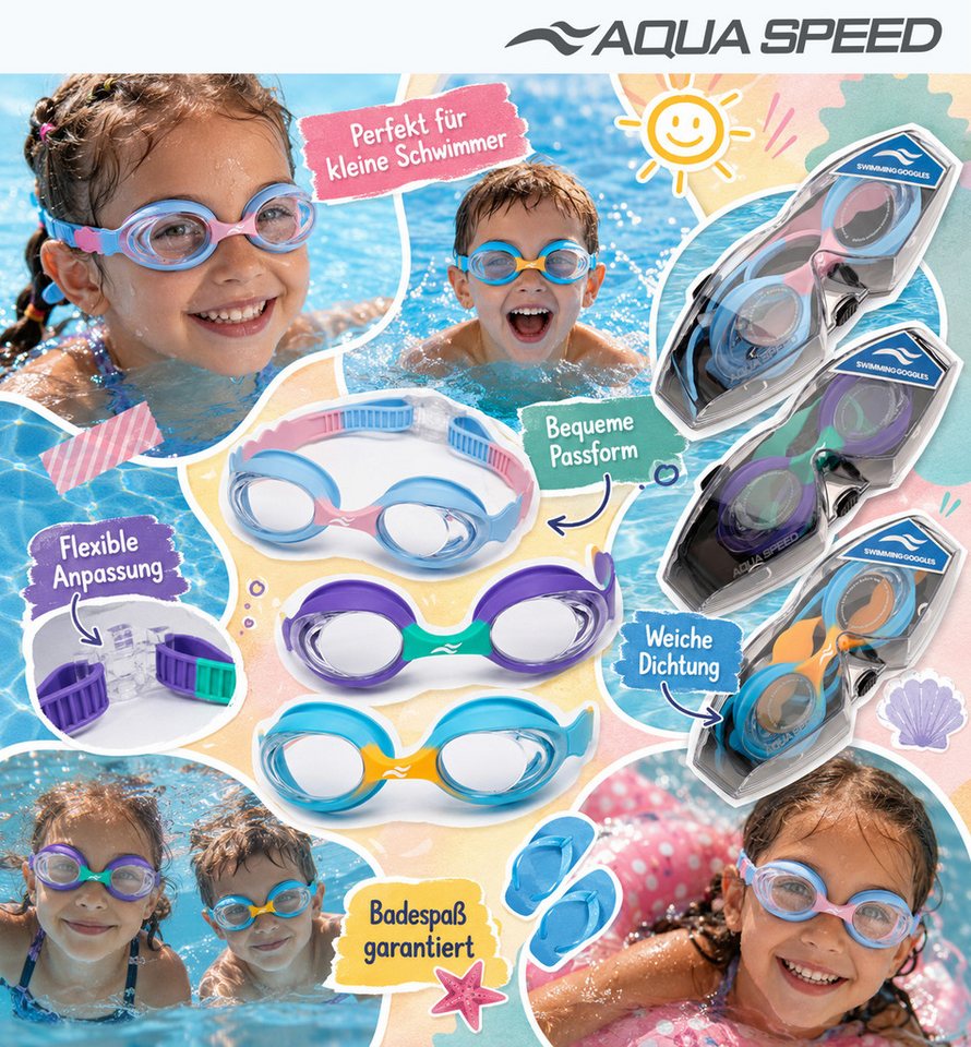 Aqua Speed Schwimmbrille AQUA SPEED TIKI & BONITO Kinder Antibeschlag- / UV-Schutz Bild 5