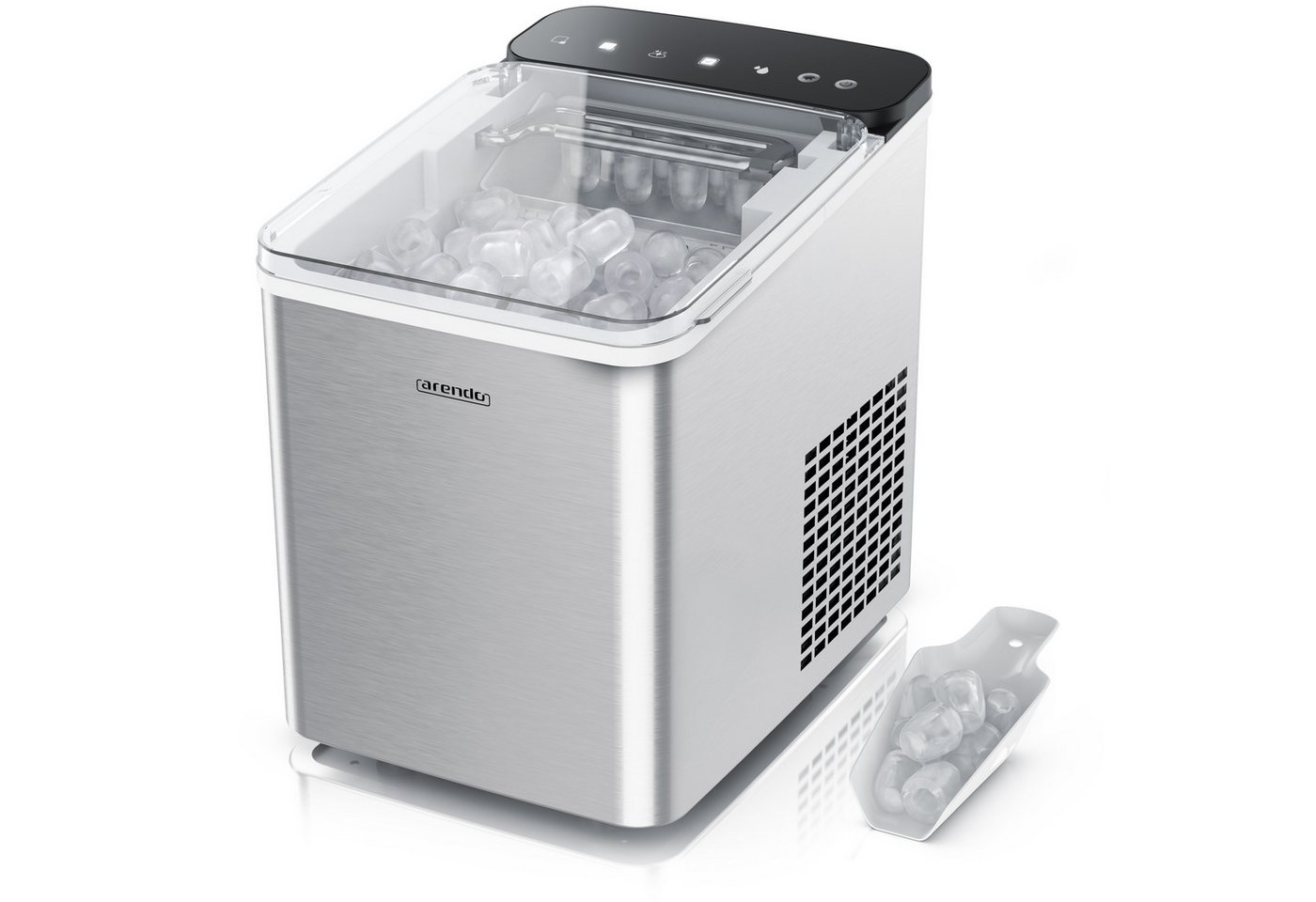 Arendo Eiswürfelmaschine Ice Maker Eiswürfelbereiter, max. 12kg Eiswürfe pro Tag, 1,1L Behälter, Automatische Abschaltung, Sichtfenster, Clean-Funktion, Warnfunktion Bild 4