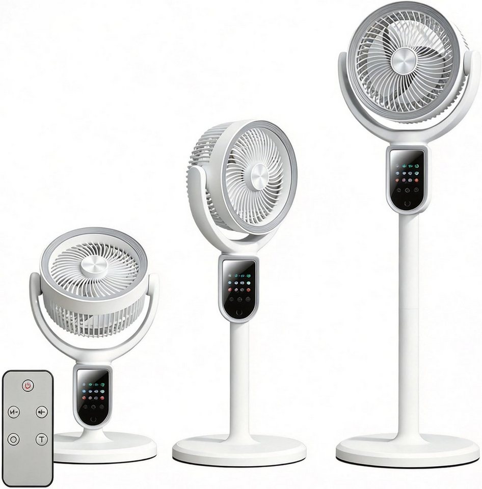 MOPUEA Standventilator Turmventilator LED Display 4 Windstufen Mini Ventilator 3D-Oszillation, Timer und Fernbedienung USB Tischventilator Leiser Umluftventilator Bild 4