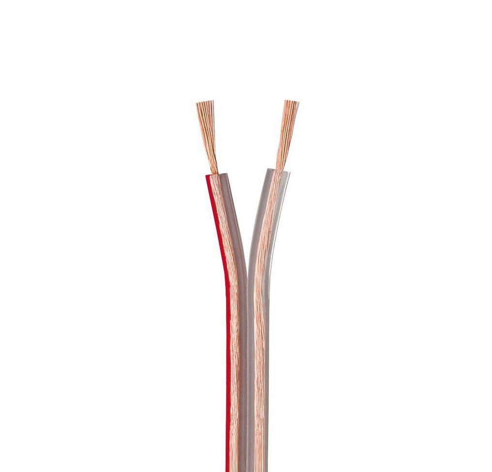ARLI 2 x 4 mm² transparent Lautsprecherkabel Lautsprecher Box Kabel Audio-Kabel, (10000 cm), 100m Flexibel, schmal geformter Außenmantel Bild 2