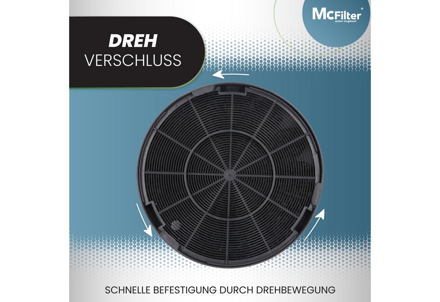 McFilter Aktivkohlefilter 4x Kohlefilter Filter, Zubehör für EFF62, Franke 112.0016.755, AEG 9029793578, Bosch/Siemens 00748732, Miele 6532971