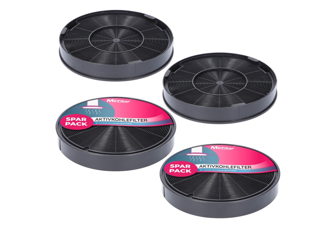 McFilter Aktivkohlefilter 4x Kohlefilter Filter, Zubehör für EFF62, Franke 112.0016.755, AEG 9029793578, Bosch/Siemens 00748732, Miele 6532971 Bild 2