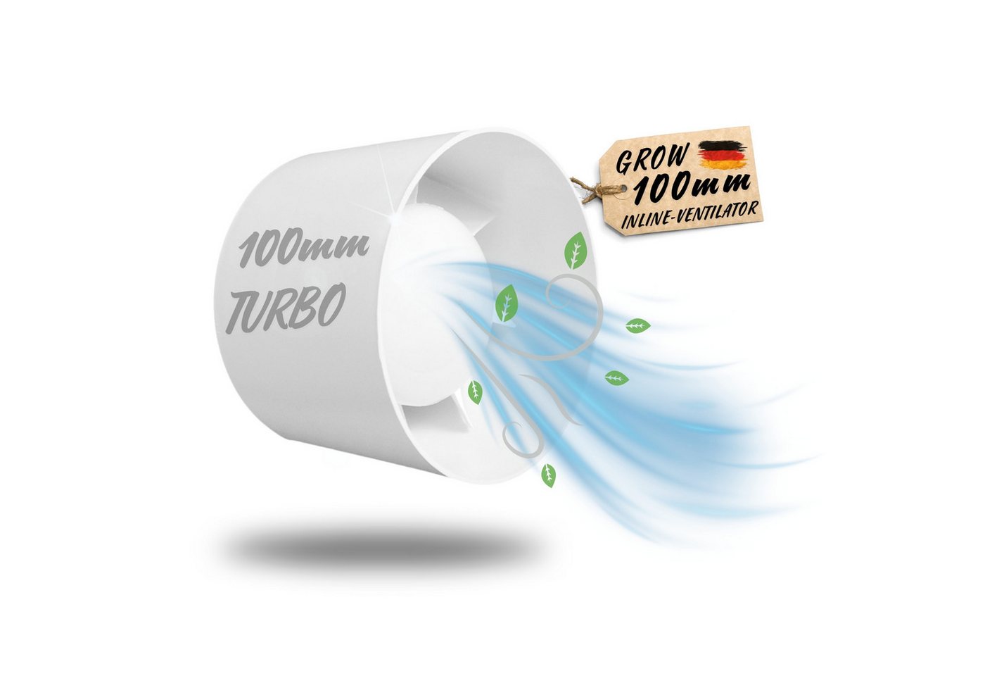 TronicXL Turboventilator 100mm Abluft Zuluft Grow Lüfter Inline Ventilator Rohrlüfter Grower, für Growbox Growzelt Growschrank Zubehör Abluftventilator Bild 2
